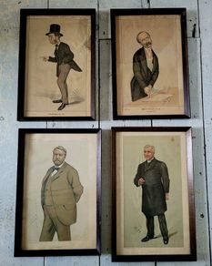 19th century set of four framed vanity fair Spy prints