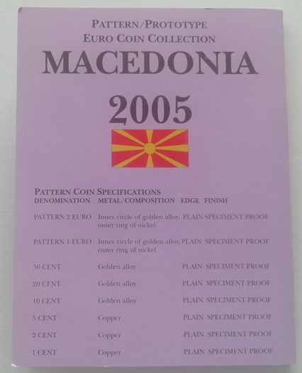 2005 Macedonia Euro Pattern Set Sealed Unc Coins