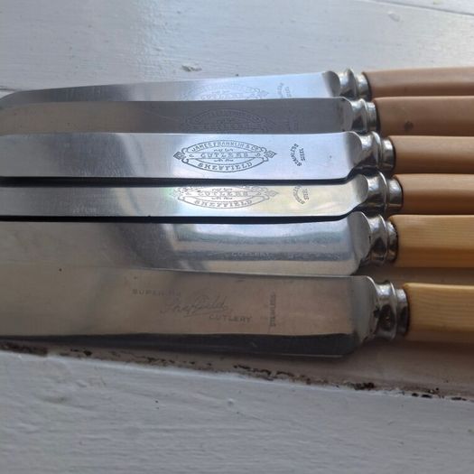 Vintage Faux Bone Handle Butter Knives
