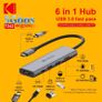 6in 1 Kodak-USB Type-C Adapter to HDTV-compatible PD Multi-splitter, 4K, 30Hz, T342 USB Hub 3.0, TF, SD, MacBook Multi-Converter Image 9
