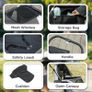 Foldable Pet Stroller for Large Dogs with 4 Big Wheels, Shock-Absorbing Frame, Safety Leashes, Brakes, Dark Grey Image 4