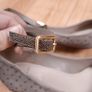 Clarks Mauve Taupe Suede Studded Ankle Strap Block Heels 4UK/37EU Image 6