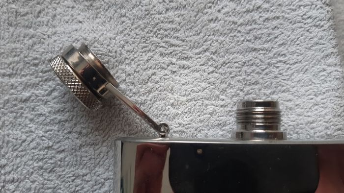 Irish Whiskey Stainless Steel Hip Flask with captive top and Golf Engraving 7 fl oz