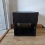 IKEA Black Brown Bedside Table / Nightstand with Glass Top Image 2