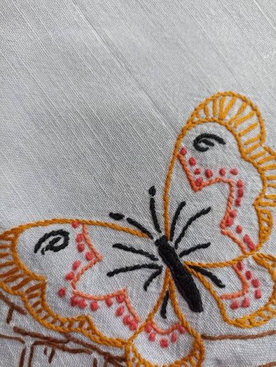 vintage embroidered table covering