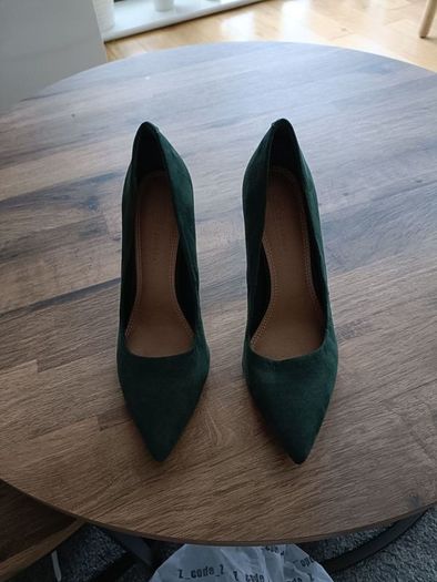 forest green high heel shoes uk5