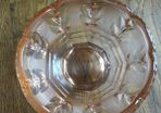 Vintage glass bowl/ pink glass
