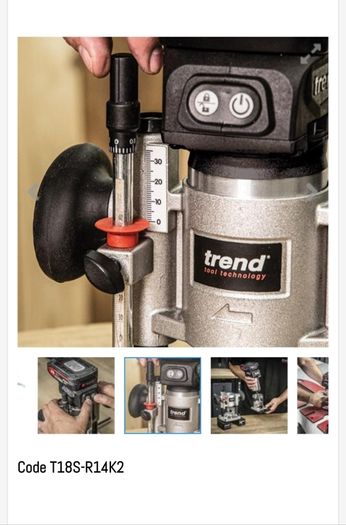 Trend T18S/R14K2 18V 1/4" Brushless Router Kit (2x4Ah batteries & fast charger)