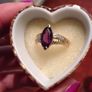Amethyst and diamond marquise 14k gold ring Image 4