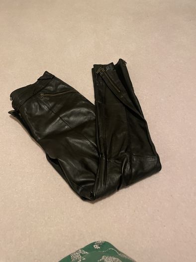Ladies black real leather trousers Size 12