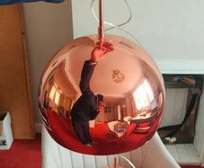 Copper ball pendant ceiling light x2
