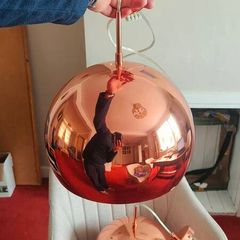 Copper ball pendant ceiling light x2