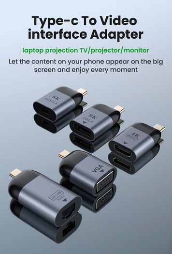 USB-C Thunderbolt 3 (Male) to VGA/WQXGA (Female) (2K/QHD/Full HD) [2560x1440@60Hz] Gold-Plated/Aluminum-Alloy Adapter (Brand New/Warranty)