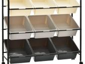 _9-Basket Toy Storage Trolley Ombre Plastic