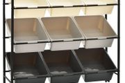 _9-Basket Toy Storage Trolley Ombre Plastic