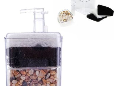 Fish Tank Aquarium Corner Filter Internal Air Driven Filter Bio Sponge Ceramic