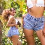 Jeans Hotpants "acid Washed" Look Size Eu 34 ,36 Image 2
