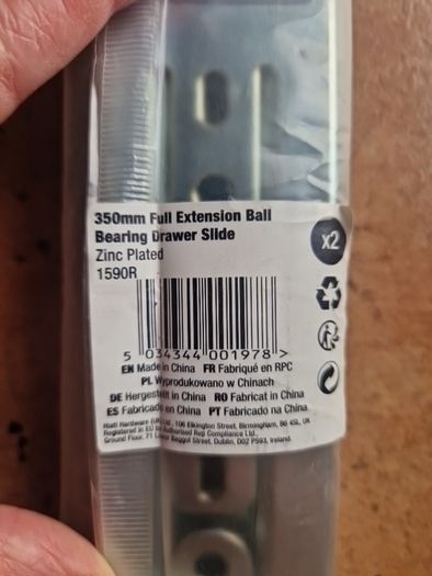 Ball bearing drawer slide 350 m