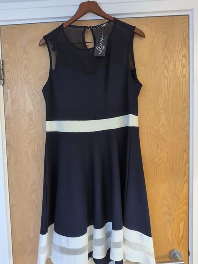 Quiz Navy Sleeveless Dress. Size. 18 (16).  B.N.W.T.