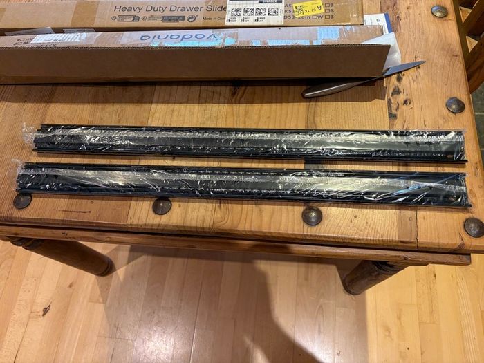 Brand new 700mm heavy duty drawer sliders x 4