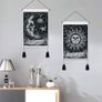 Set of 2 Gothic Small Tapestries with Tassels, Gothic Home Decor Skeleton Sun Moon Wall Hanging, Black White Wall Art Tapestry for Bedroom Aesthetic Halloween, 35x50 cm Image 3