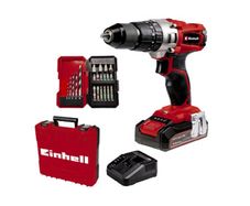 Einhell Power X-Change 18V, 44Nm Cordless Combi Drill | Impact Drill and Screwdriver | TE-CD 18/2 Li-i +21 pc Kit With 2.5Ah Battery, Fast Charger And Storage Case