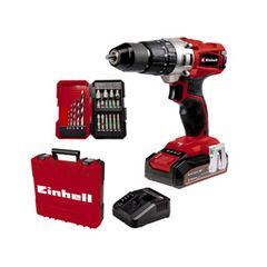 Einhell Power X-Change 18V, 44Nm Cordless Combi Drill | Impact Drill and Screwdriver | TE-CD 18/2 Li-i +21 pc Kit With 2.5Ah Battery, Fast Charger And Storage Case