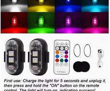 2 LED Decorative Lights with 8 Gradient Flashing Modes, Protection Level IP65, USB Rechargeable