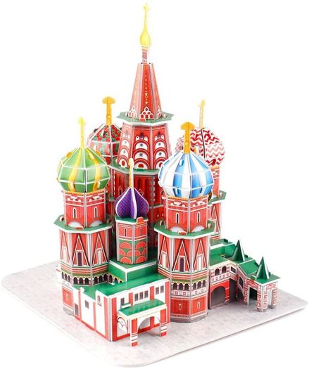 3D Puzzles for Kids Architecture Model Kit St. Basil's Cathedral Russia Papercraft Jigsaw Puzzle for Kids Russia Souvenir for Adults and Kids, 92 Pieces