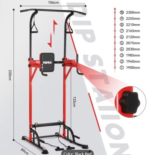 6-in-1 Adjustable Pull Up Bar Stand Heavy Duty  with Resistance Bands