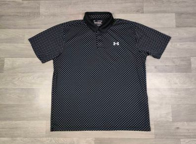 Under Armour Polka Dot Patterned Golf Polo Shirt Mens XL