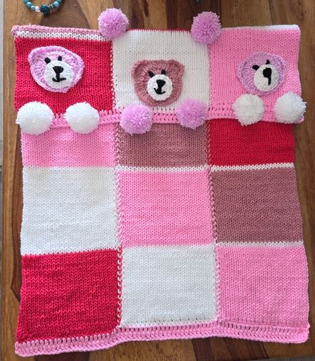 Hand knitted baby blanket