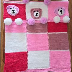 Hand knitted baby blanket