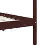 Canopy Bed Frame Dark Brown Solid Pine Wood 90x200 cm Image 3