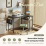 Small L Shaped Desk with Power Outlets 100 cm L Computer Corner Desks with Reversible Shelves Image 5