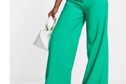 High waisted green trousers wide Leg size 38