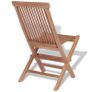 Folding Garden Chairs 4 pcs Solid Teak Wood Image 2