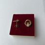 9ct Gold Vintage Claddagh earrings and matching pendant Image 4