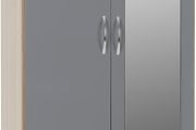 Nevada Mirrored 2 Door 1 Drawer Wardrobe