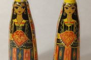 Hand Painted Wooden Folk Art Wedding Dolls