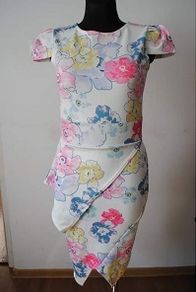 White floral Miss Look midi dress size UK10 EU38 Postage included