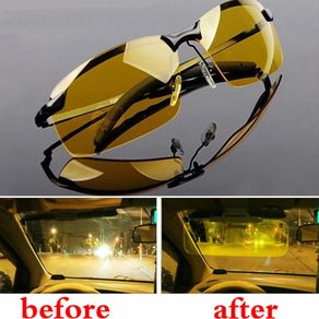 Night Driving Glasses HD Anti Glare Vision Polarized Yellow Tinted Unisex A90