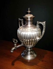 Ornate Victorian silver plated large tea urn
