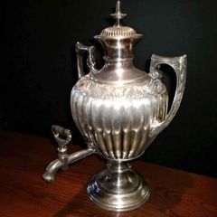 Ornate Victorian silver plated large tea urn