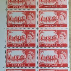 Sheets of Vintage UK Postage Stamps