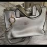 Handbag  . Silver , Velvet inset . Image 3