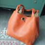 Orange Leather Handbag Similar To Tod's Handbag Image 10