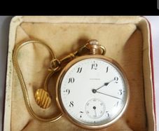 Antique waltham gold plated pendant pocket watch