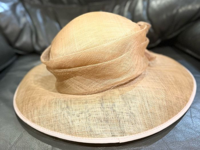 Yellow Wide Brim Natural Fibre & Feathers Statement Occasion Hat