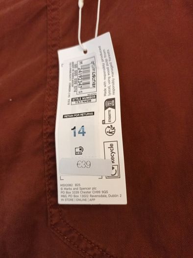 M& S Brown Shorts.  S.14  B.N.W.T.